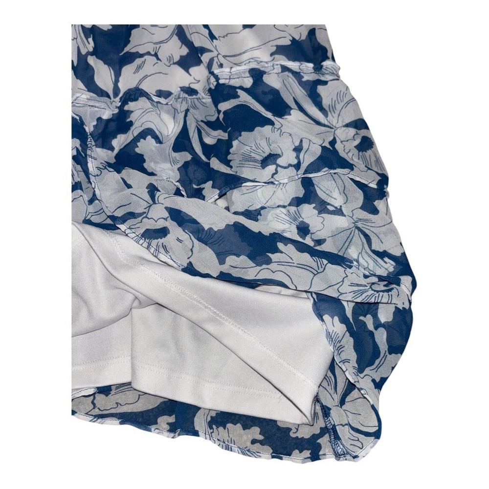 American Eagle Outfitters Womens Floral Mini Sundress, Blue And White, Size 10 - Picture 2 of 6